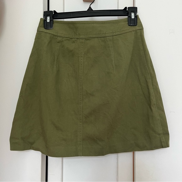 Madewell Olive Green A Line Swing Mini Skirt, 00 - Picture 3 of 5